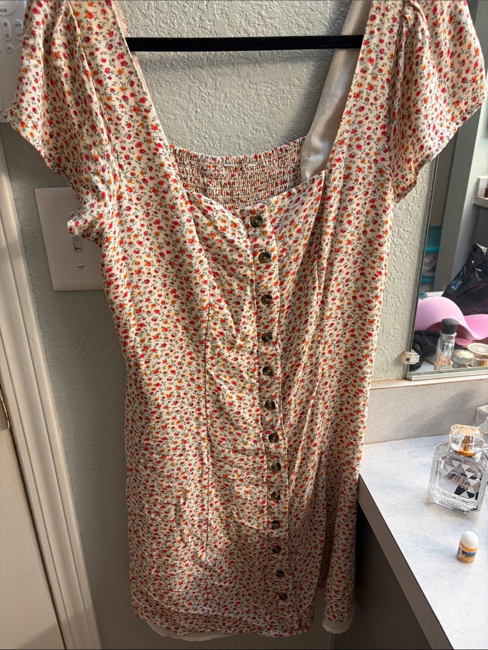 American Eagle mini button detail dress